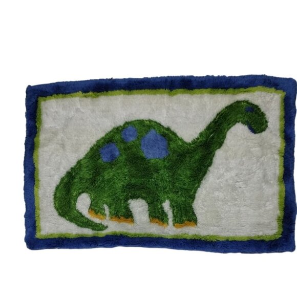 Pottery Barn Kids Dinosaur Themed Rectangular Rug Green & Blue Pottery Barn - Picture 3 of 9